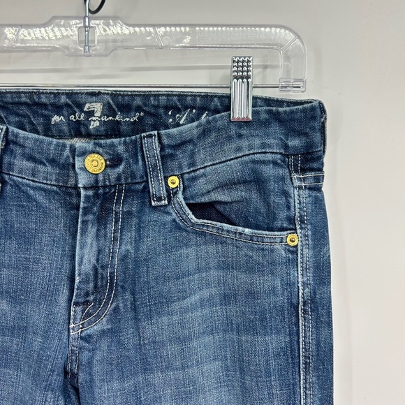 7 For All Mankind A Pocket Bootcut‎ Jeans Womens Size 27 Dark Wash Denim - Picture 3 of 10